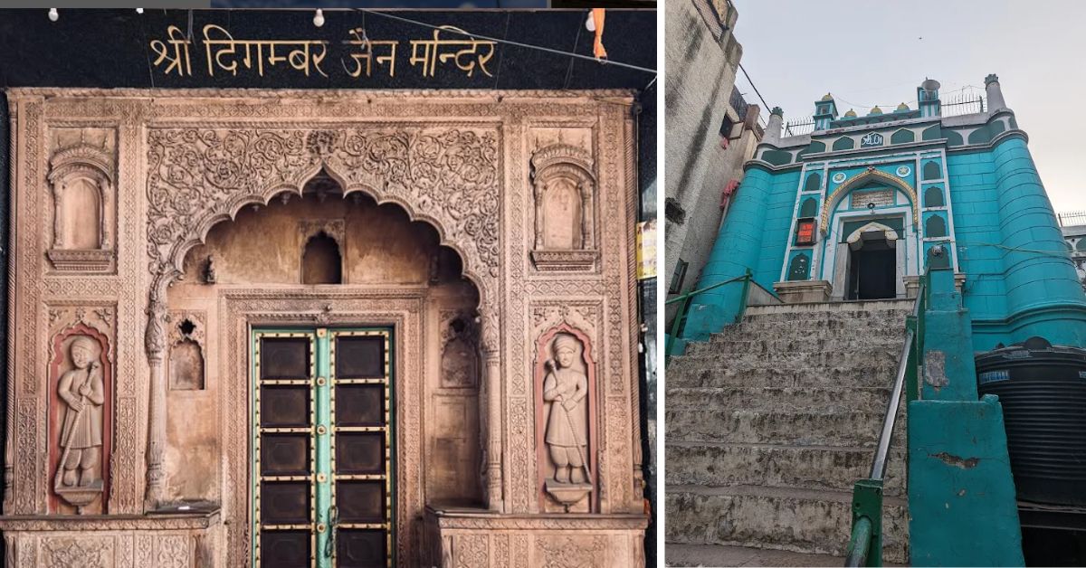 The Digambar Jain Mandir (L) and Kalan Masjid (R) are a few of the spots the guests who attend Abu's walks are taken to